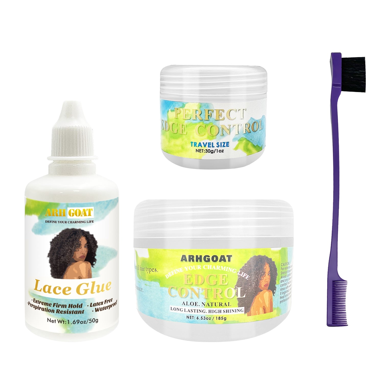 ARHGOAT Perfect Edge Control Set + Wig Lace Glue 1.69oz
