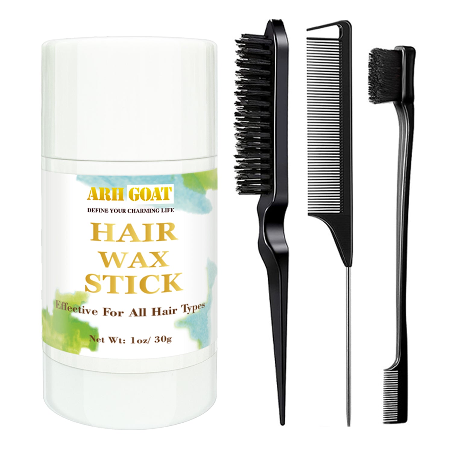 ARHGOAT Hair Wax Stick & Slick Back Brush Set