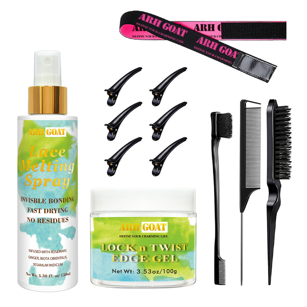 ARHGOAT Lock n Twist Edge Gel & Lace Melting Spray Set