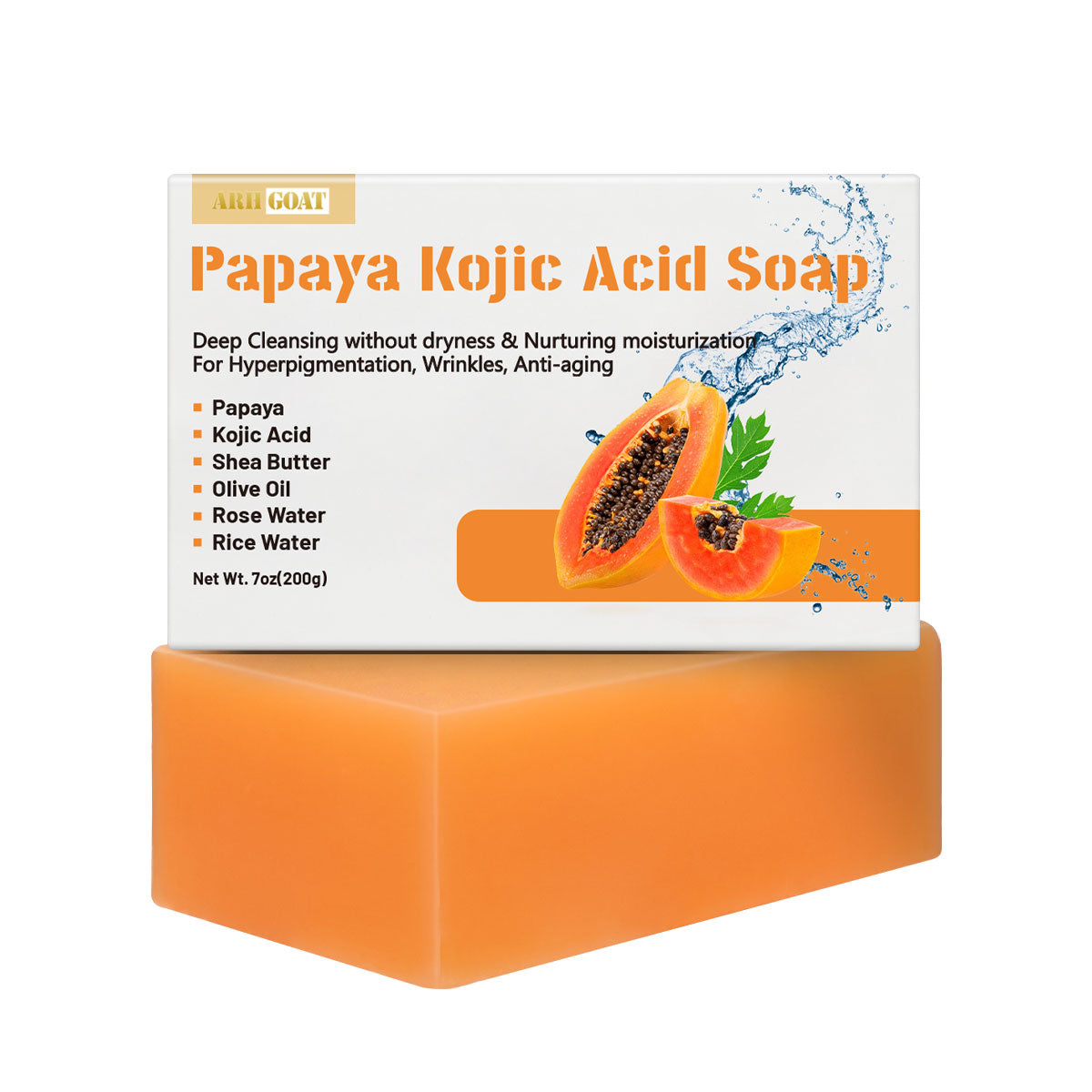 ARHGOAT Papaya Kojic Acid Soap - 7oz/200g