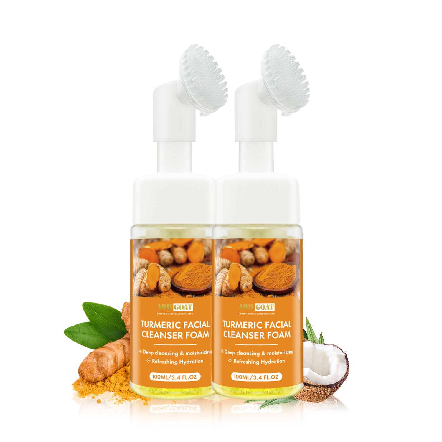 ARHGOAT Turmeric Facial Cleanser Foam 100ml Pack of 2 - *GREAT VALUE*