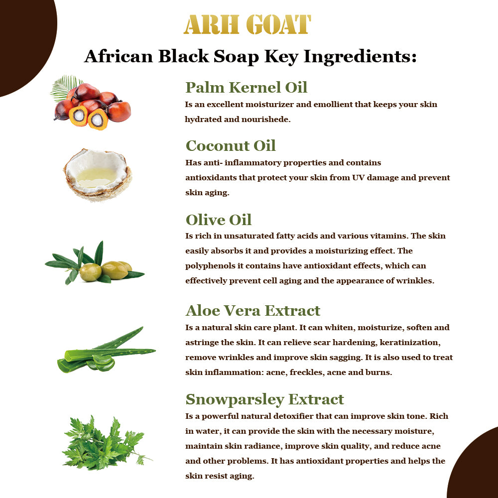 ARHGOAT African Black Soap - Natural Ingredients