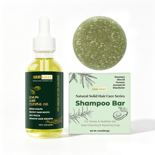 ARHGOAT Hair Oil + Shampoo Bar Set