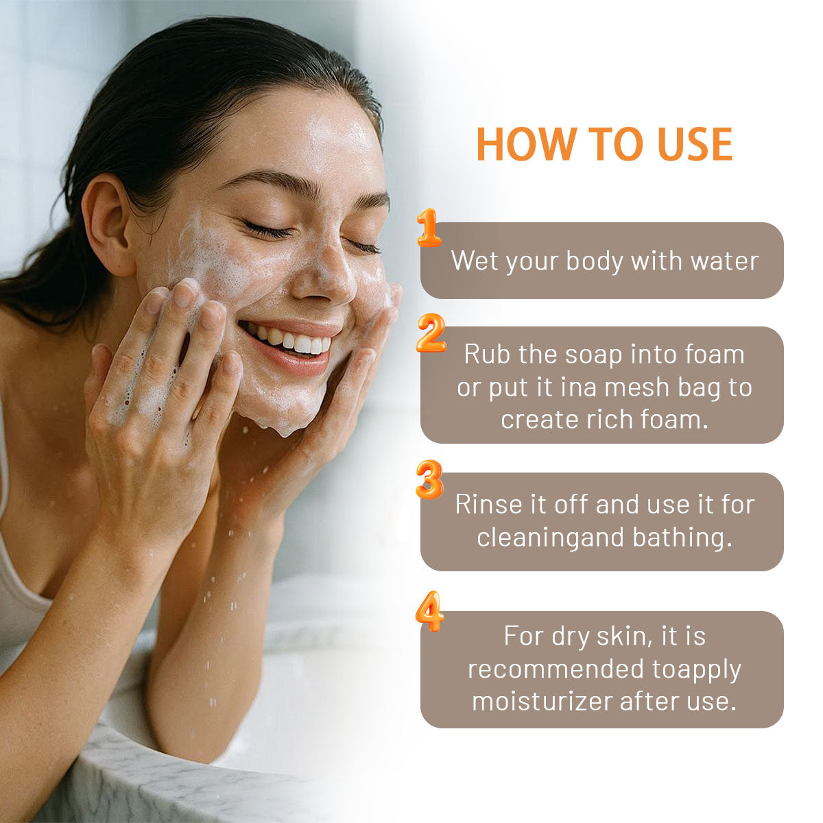 ARHGOAT Papaya Kojic Acid Soap - HOW TO USE