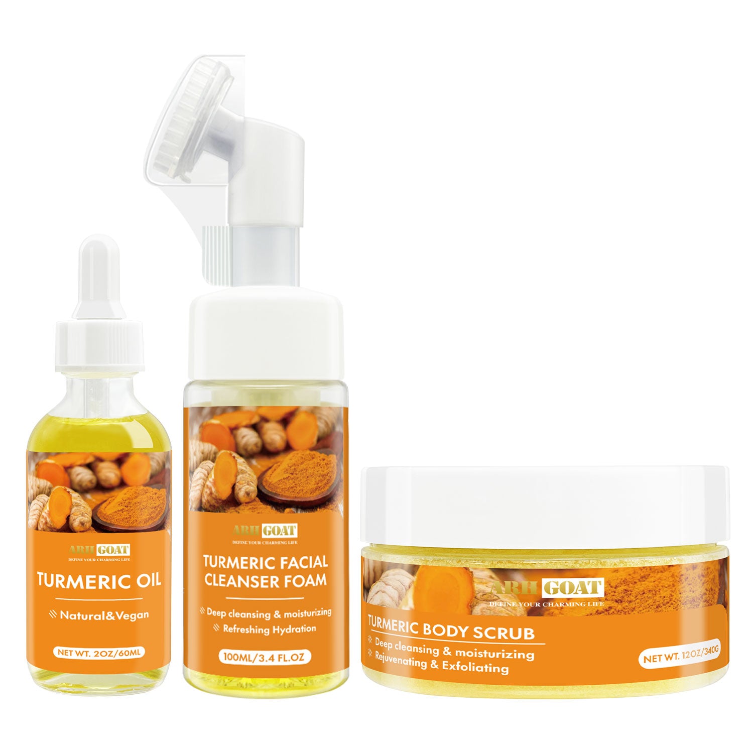 ARHGOAT Turmeric Body Care & Skin Lightening Set