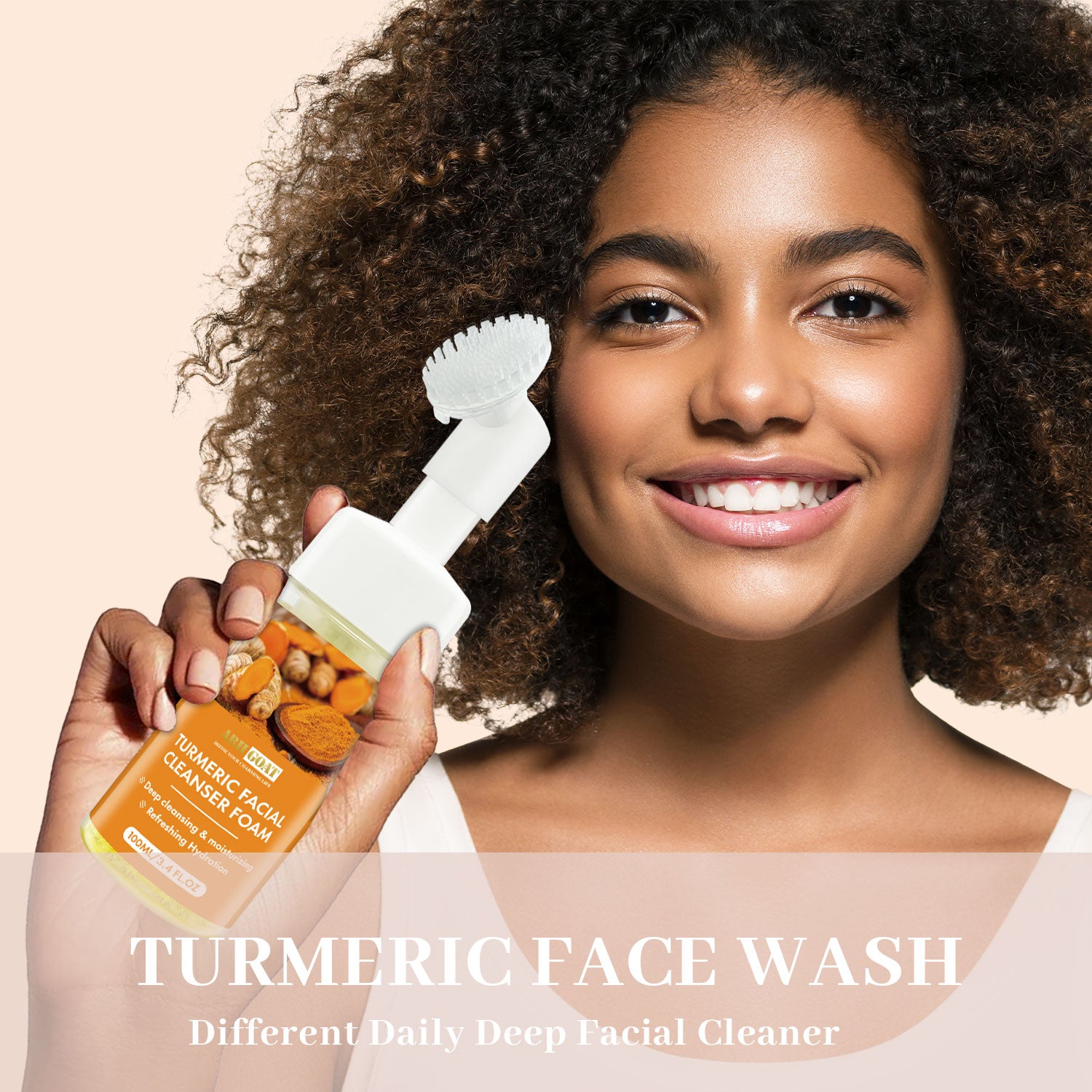 ARHGOAT Turmeric Facial Cleanser Foaming Face Wash 100ml