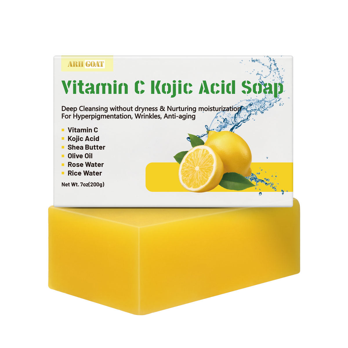 ARHGOAT Vitamin C Kojic Acid Soap - 7oz/200g