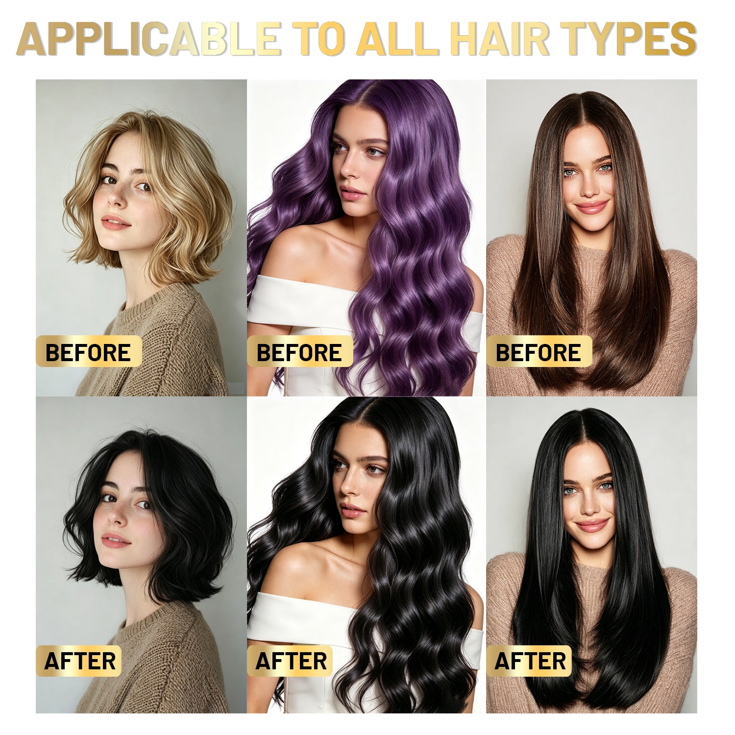 CNNY Black Hair Dye Shampoo, Quick Gray Hair Cover - For All Hair Types