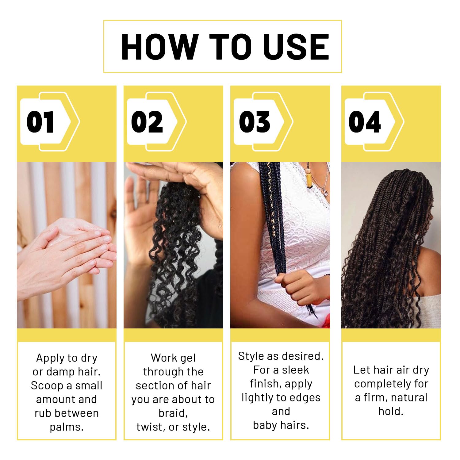 CNNY Edge Control Braid & Loc Gel 3.5oz/100g, Usages