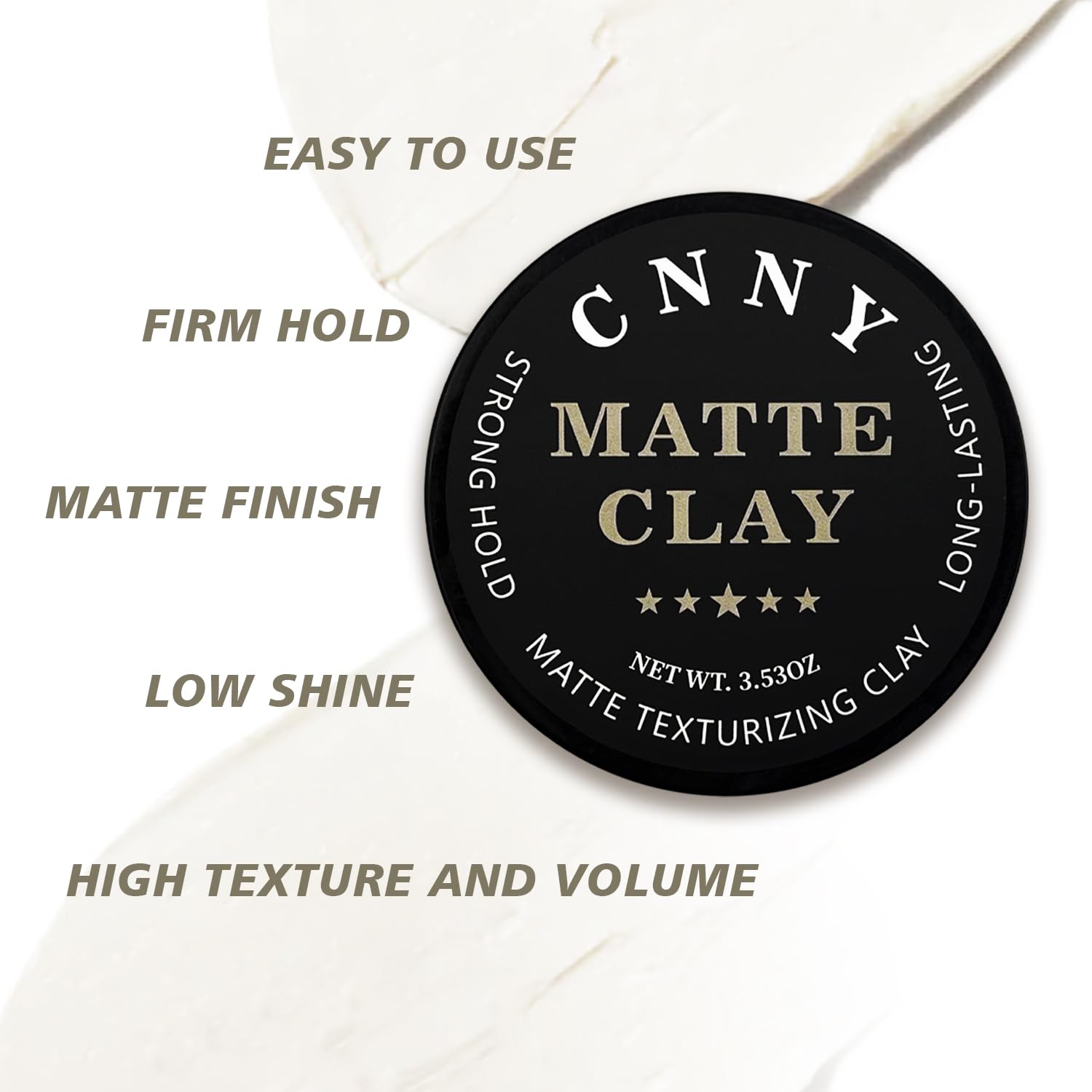 CNNY Men's Hair Styling Clay 3.53oz/100g, Firm Hold, Matte Finish, Add Volume & Texture