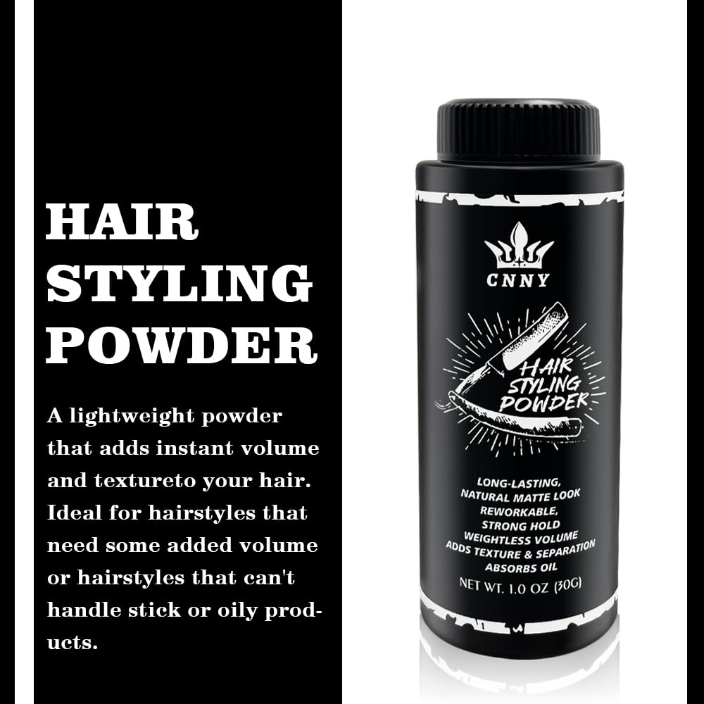 CNNY Hair Styling Powder 1oz/30g, Strong Hold, Volumizing Powder, Instant Texture & Thickening for Men