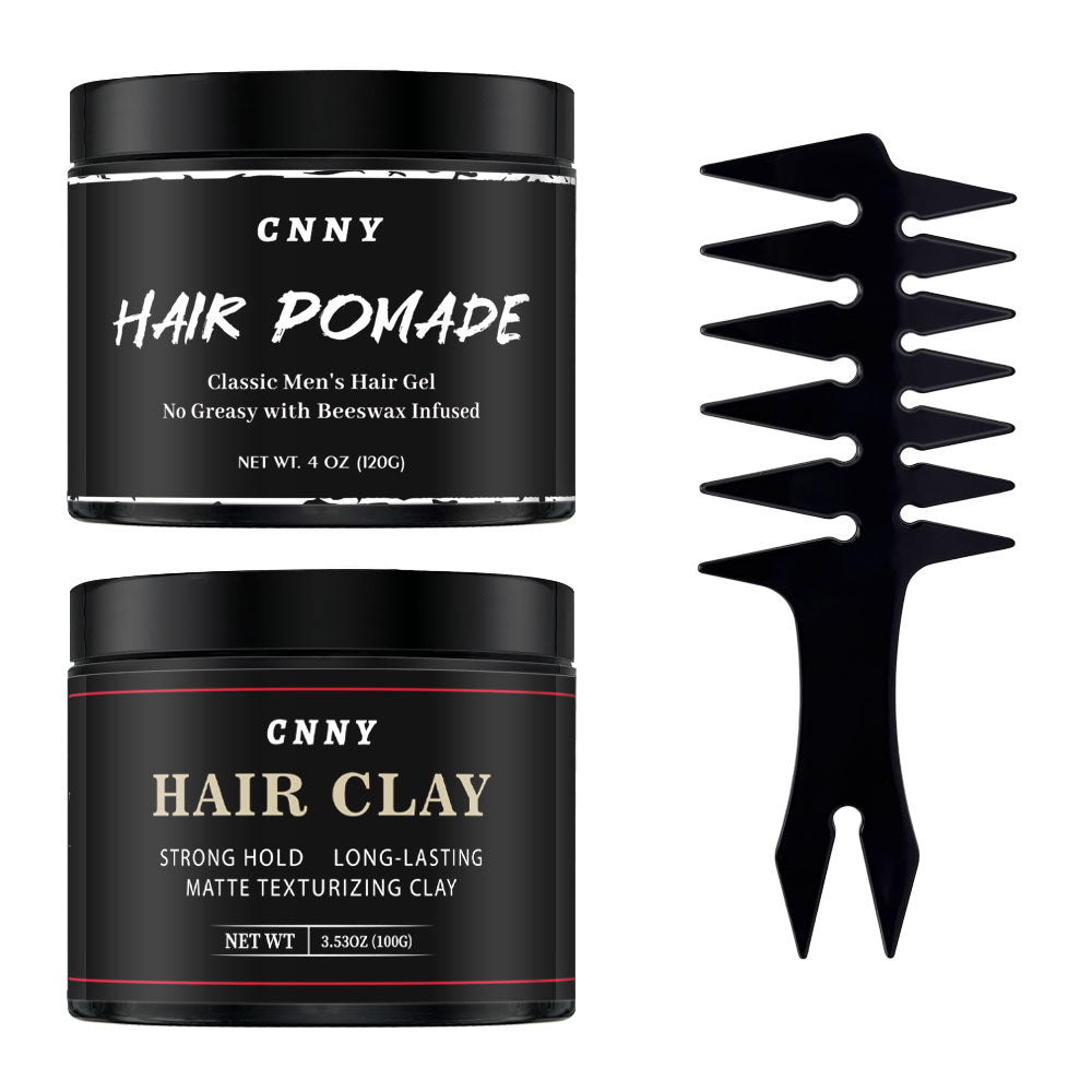 CNNY Hair Styling Set For Men: Hair Pomade & Hair Clay