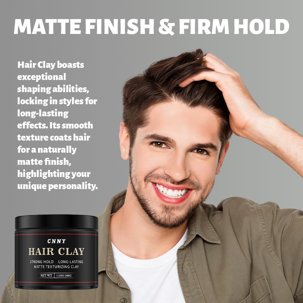 CNNY Hair Styling Set For Men: Hair Clay, Matte Finish & Strong-hold