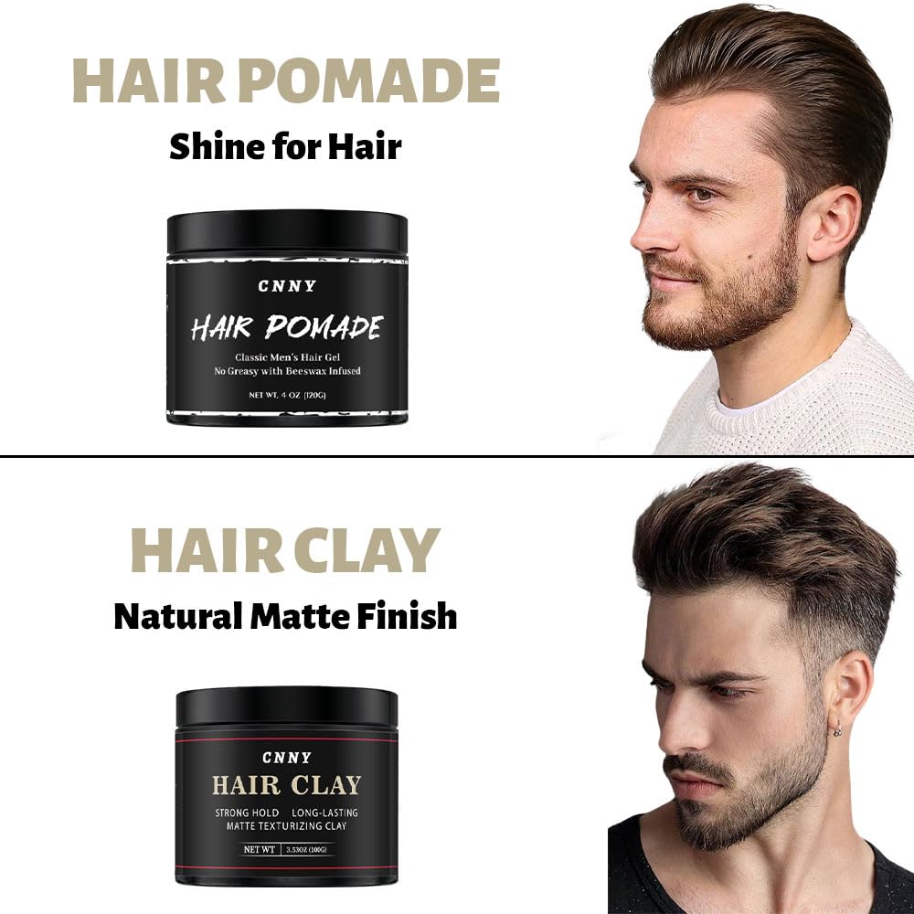 CNNY Hair Styling Set For Men: Hair Pomade & Hair Clay